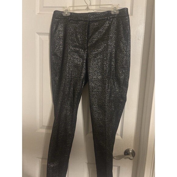 White House Black Market Pants - White House Black Market Black And Silver Pants Slim Fit Size 10